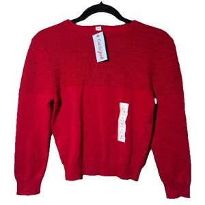 Cat & Jack Sweater Kids Boys Small 6/7 Red Lightweight Long Sleeve Stretch‎ New